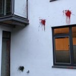 Farbe gegen Haus von Bernd Baumann (AfD)