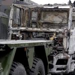 Feuer an Bundeswehr-Trucks