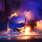 Police-cars torched